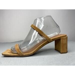 By Far Tanya Tan Neutral Slip On Heel Sandals Modern Minimalist Women's 40 US 10